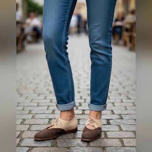 Joan Helpern Two-Tone Lace-Up Shoes New Whithout Tags - Picture 5 of 11